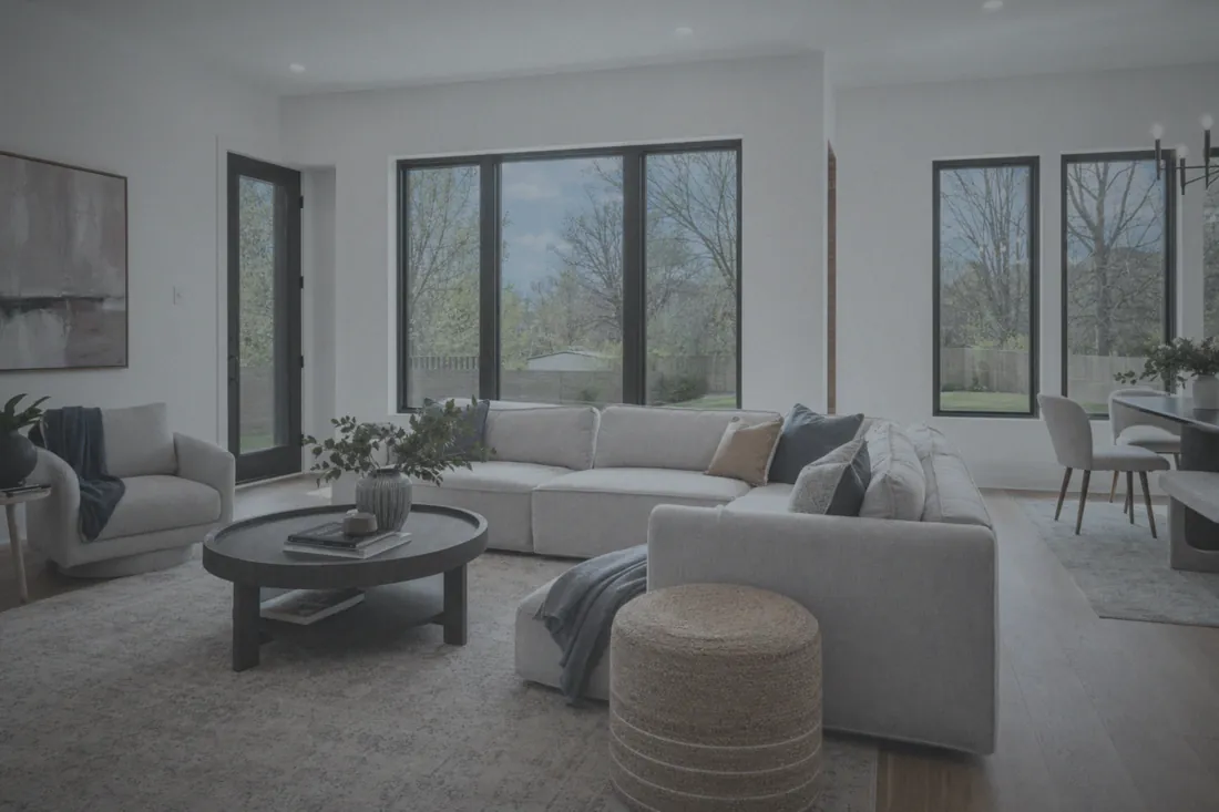 Living room listing before enhancement